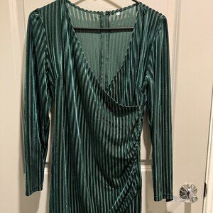 Green Velvet Drape Dress